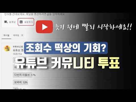 유튜브 커뮤니티 투표, 알고리즘 떡상의 기회 | 커뮤니티 기능 사용법