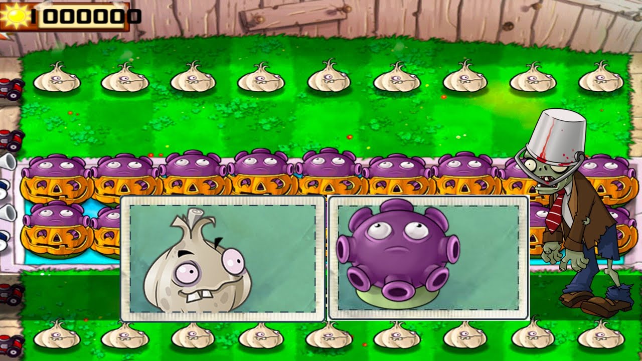 GLOOM SHROOM AND GARLIC (SURVIVAL POOL) Plants vs Zombies hack - YouTube