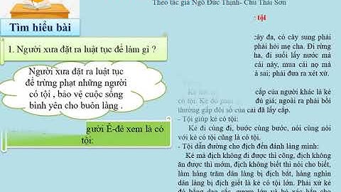 Tập đọc  lớp 5 Luật tục xưa của người Ê đê