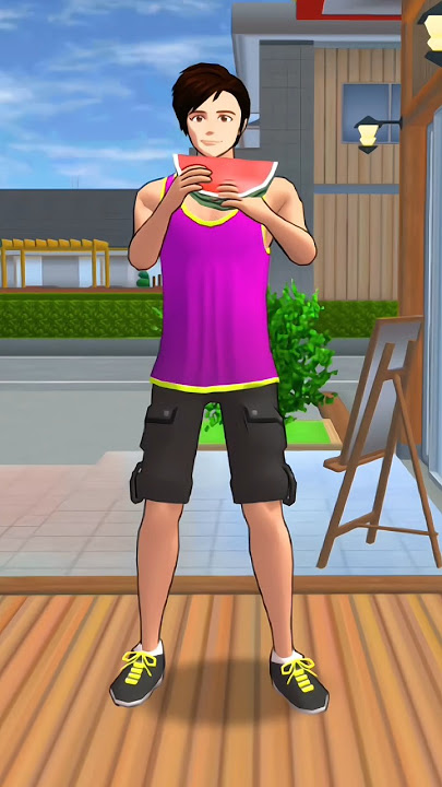 Taiga tried to eat watermelon π#shorts #sakuraschoolsimulator #shortsvideo #viral