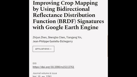 Improving Crop Mapping by Using Bidirectional Reflectance Distribution Function (BRDF... | RTCL.TV