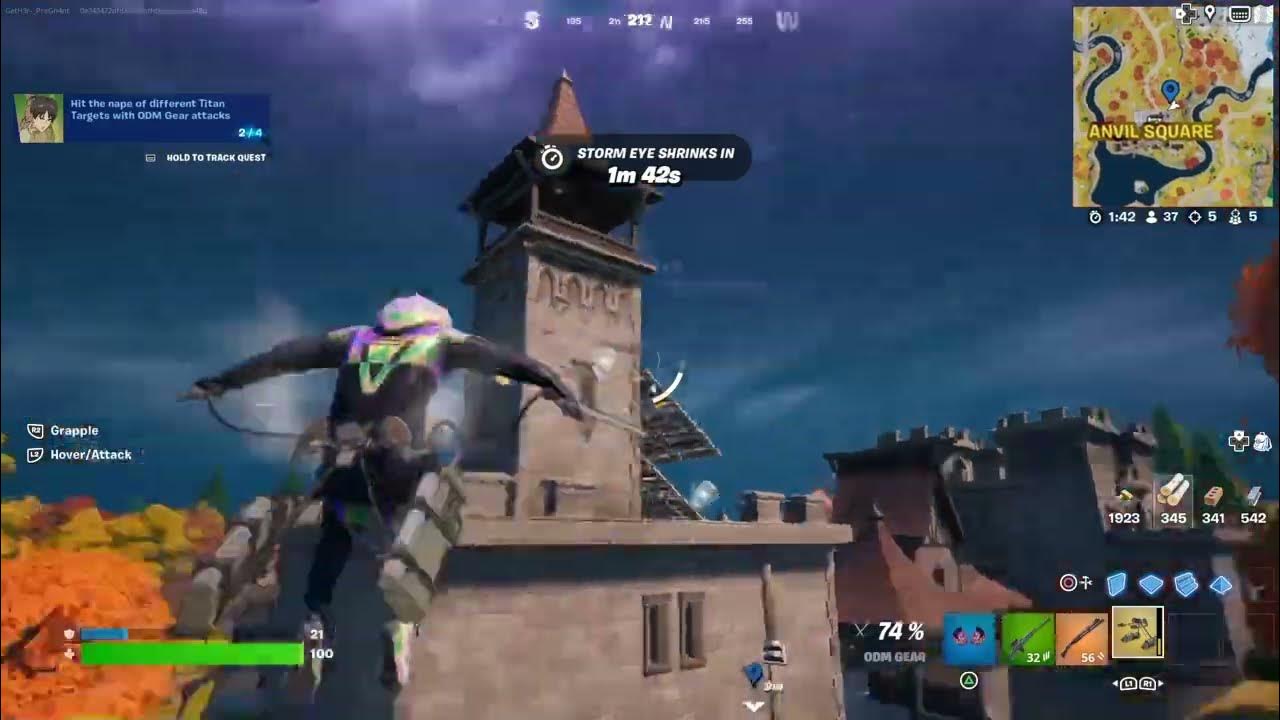 Hit the Nape of Different Titan Targets with ODM Gear Attacks Fortnite YouTube