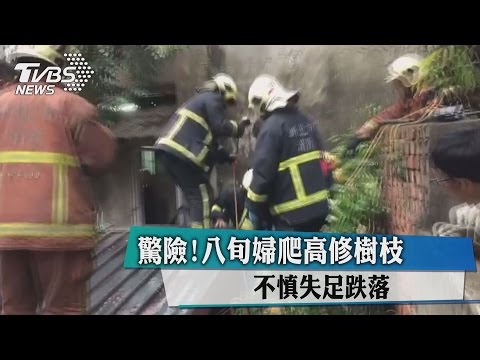 驚險!八旬婦爬高修樹枝 不慎失足跌落