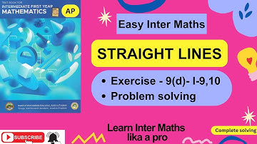 STRAIGHT LINES, Ch-9, Ex 9d – Problems I 9,10 Solving, 1st Year Inter Maths @EasyInterMaths