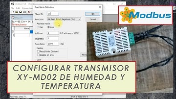 Transmisor de humedad y temperatura XY-MD02 Modbus (Cambio de ID y velocidad)