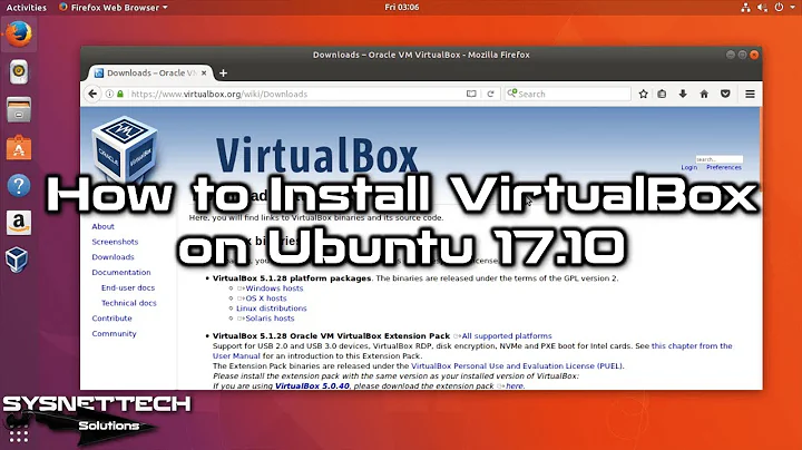 How to Install VirtualBox and Extension Pack on Ubuntu 17.10 | SYSNETTECH Solutions