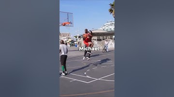 Michael Jordan and Bugs Bunny hoops on Venice beach