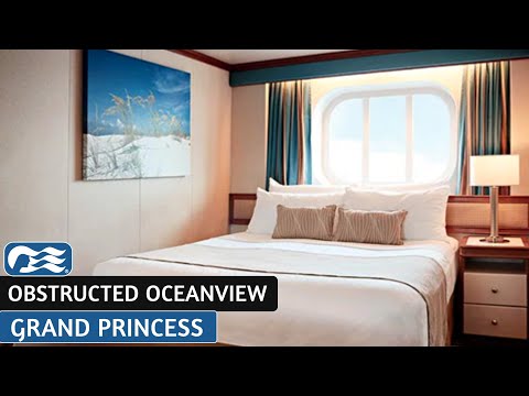 Grand Princess Obstructed Oceanview walkthrough tour