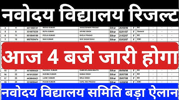 Navodaya 6th Results 2021Navodaya Vidyalaya Result 2021 | Navodaya Vidyalaya Class 6 th Result 2021