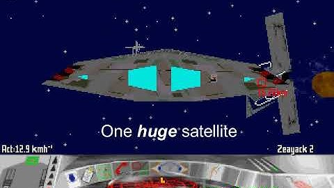 Frontier First Encounters - Android - Magic DOSbox - nuking a satellite