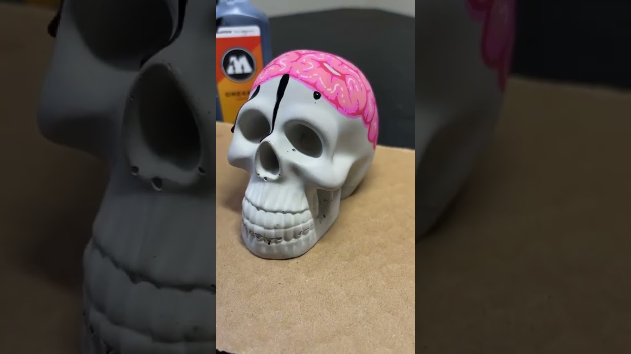 Easy Posca Skull Drawing 💀🎨 | Aesthetic Skull Art | Simple Posca Marker Painting 