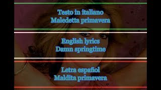 Maledetta primavera - Loretta Goggi 1981 (English Lyrics, Letra Español)