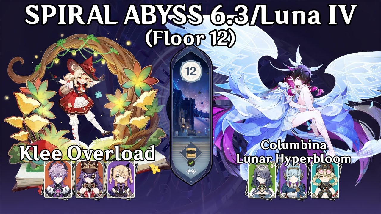Klee Overload & Columbina Lunar Hyperbloom | Spiral Abyss 6.3/Lunar IV (36*) Genshin Impact