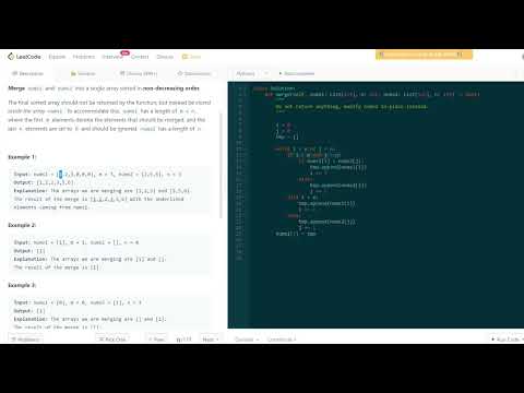 每日一題 Daily Challenge 88. Merge Sorted Array
