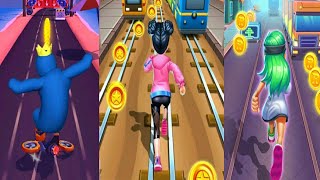 Street Rush - Running Game VS Bus Runner: Endless Subway rush VS Super Rainbow Friend Blue Run screenshot 5