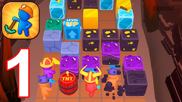 Mine and Merge - Gameplay Walkthrough Part 1 Merge Stickman Miners (iOS, Android Gameplay)