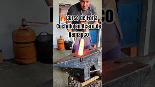 Forja tu propio Cuchillo en Acero de Damasco en Galicia-España 🔥#cursodeforja #cursoacerodedamasco