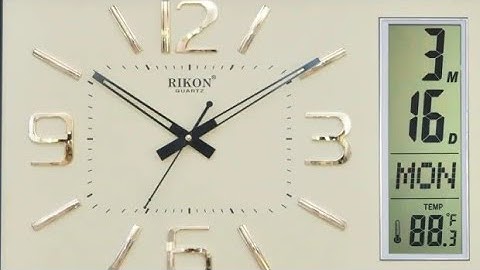 Rikon LCD Wall Clock Digital Time Setting #guptawatchco