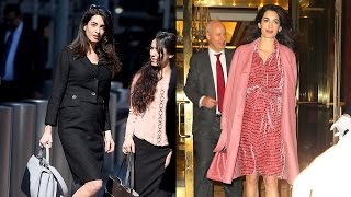 Pregnant Amal Clooney Steps Out in Chic Ensembles With Baby Bump On Display