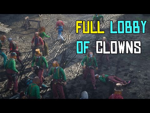 Full lobby of clowns in red dead online