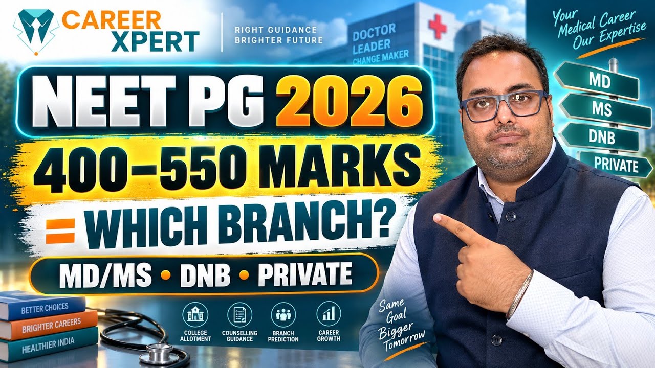 NEET PG 2026: 400–500 Marks = Which Branch? Expected Rank, MD/MS/DNB & College Chances #neetpg2026