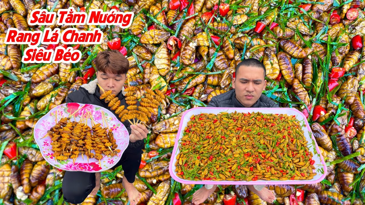 hải sản hữu bộ New 2022 Hữu Bộ | Thử Thách Ăn Món Nhộng Tằm Rang Lá Chanh