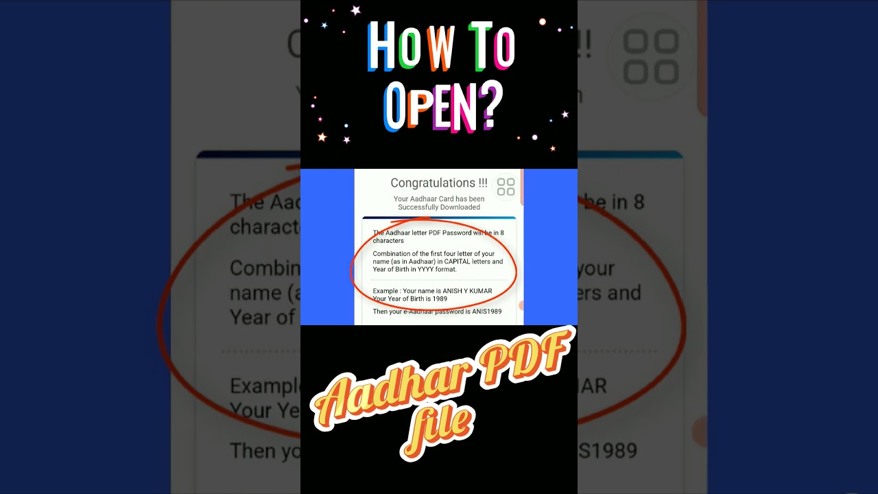 How to open aadhar pdf file tamil | aadhar card pdf file open | #shortsviral 