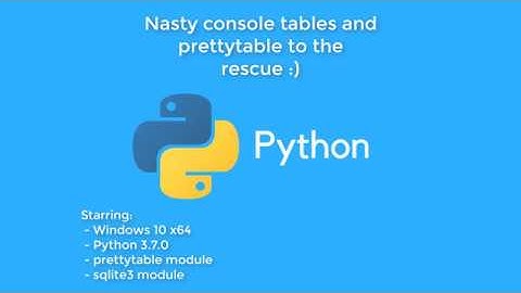 Python - PrettyTable module