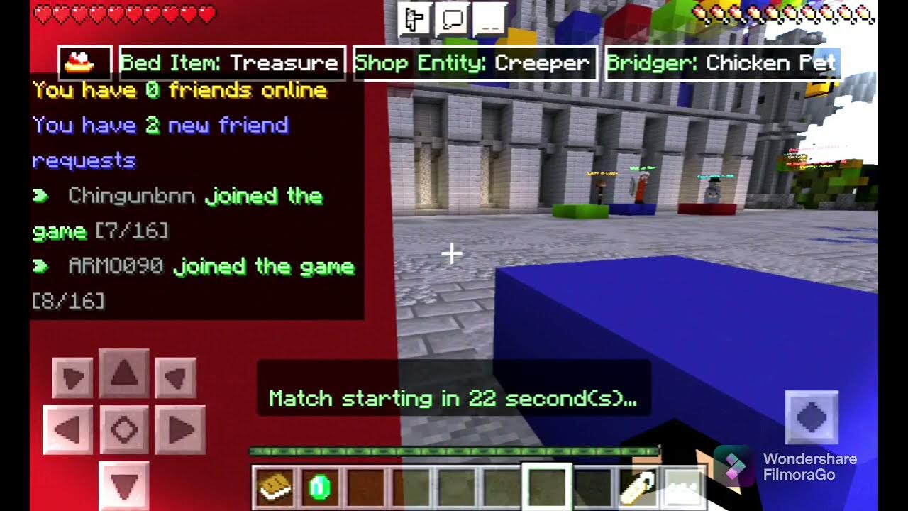 playing bedwars in minecraft mobile YouTube
