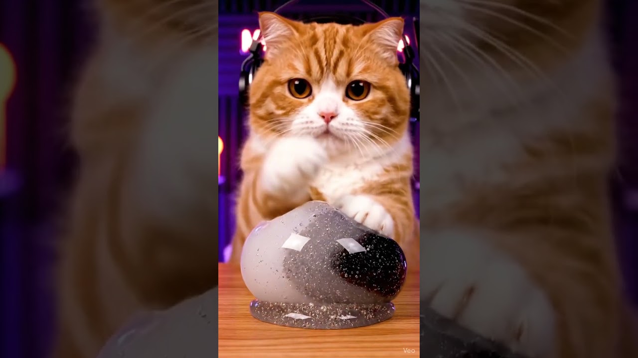 Orange Tabby Presses Google Pixel Slime Ball ASMR 😸🫧 — MochiChocoverse 