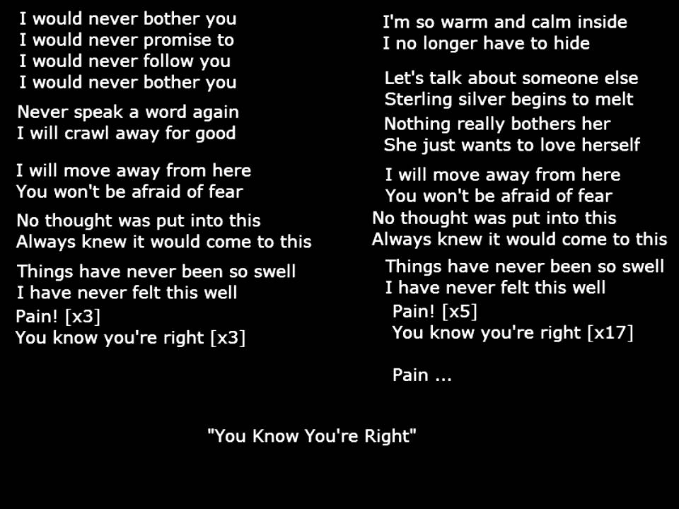 You Know You Re Right Lyrics Nirvana Youtube