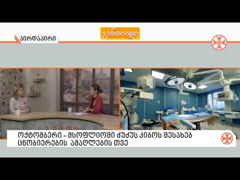 〇 ოქტომბერი - მსოფლიოში ძუძუს კიბოს შესახებ ცნობიერების ამაღლების   თვეა