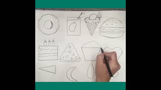 Easy Shape drawing # Shapes drawing # food drawing # utbaartandcraft