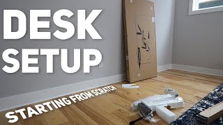 Best Bedroom Desk Setup Makeover | Bamboo Standing Desk, 32&quot; LG Smart Monitor, and More!