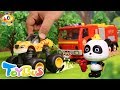 かじだ！モンスター消防車  出動！火を消すよ❤消防士さんごっこ❤トイバス（ToyBus) キッズ おもちゃアニメ