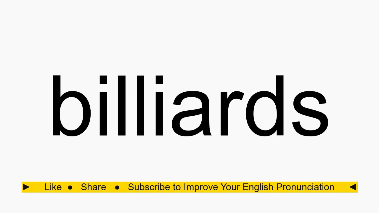 How to pronounce billiards YouTube