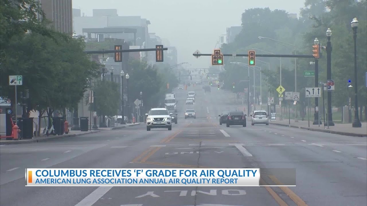 Columbus, Ohio receives an "F" grade for air quality