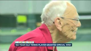 102-year-old tennis player gets special wish