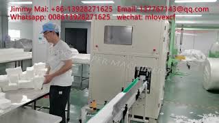 Facial tissue v fold soft tissue log saw cutting machine