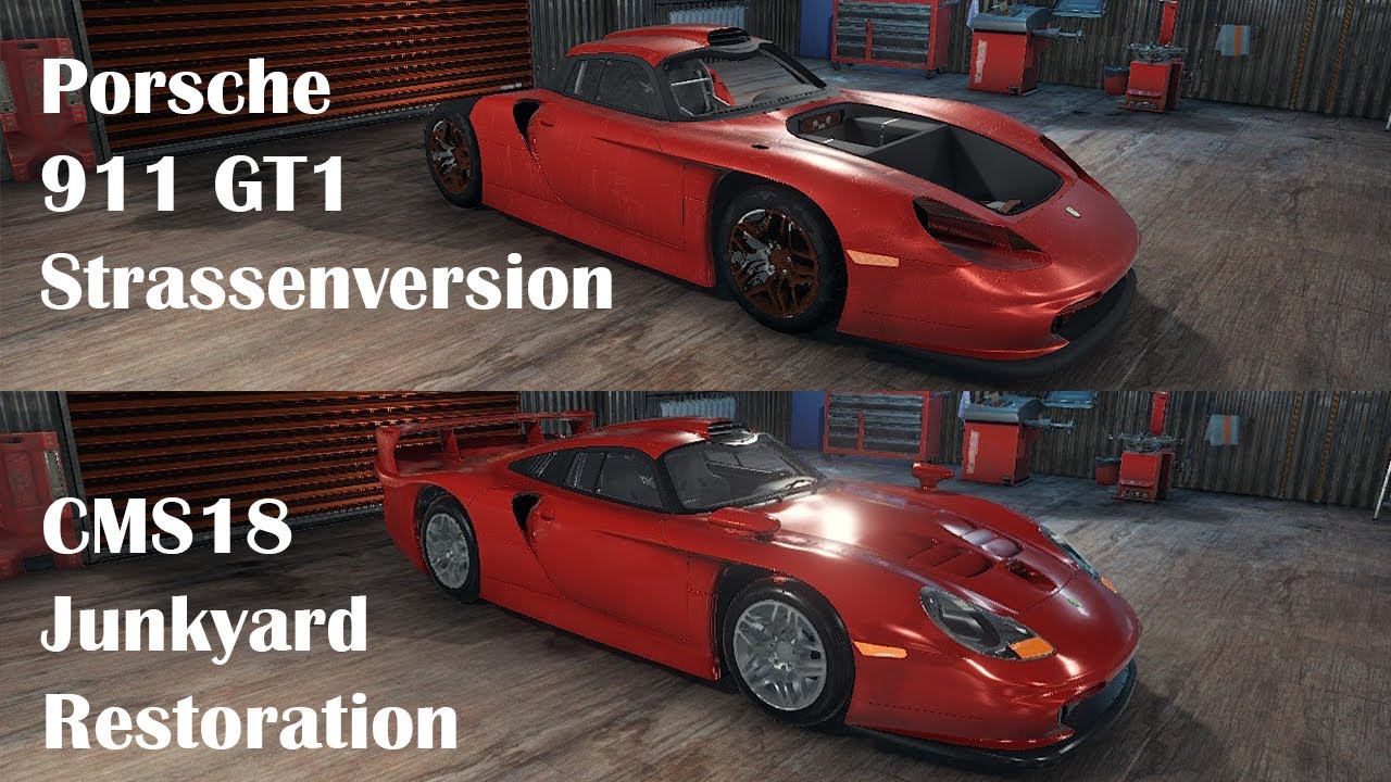 Porsche 911 GT1 Strassenversion - Junkyard Restoration Timelapse - Car Mechanic Simulator 2018 CMS18