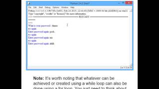 9 b For Loops password limiting tries of user