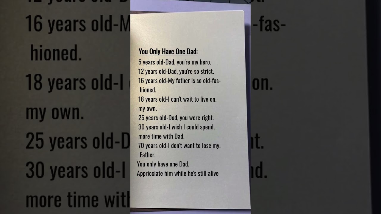 you only have one dad 