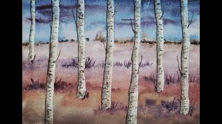Easy Abstract Watercolors Landscape Tutorial