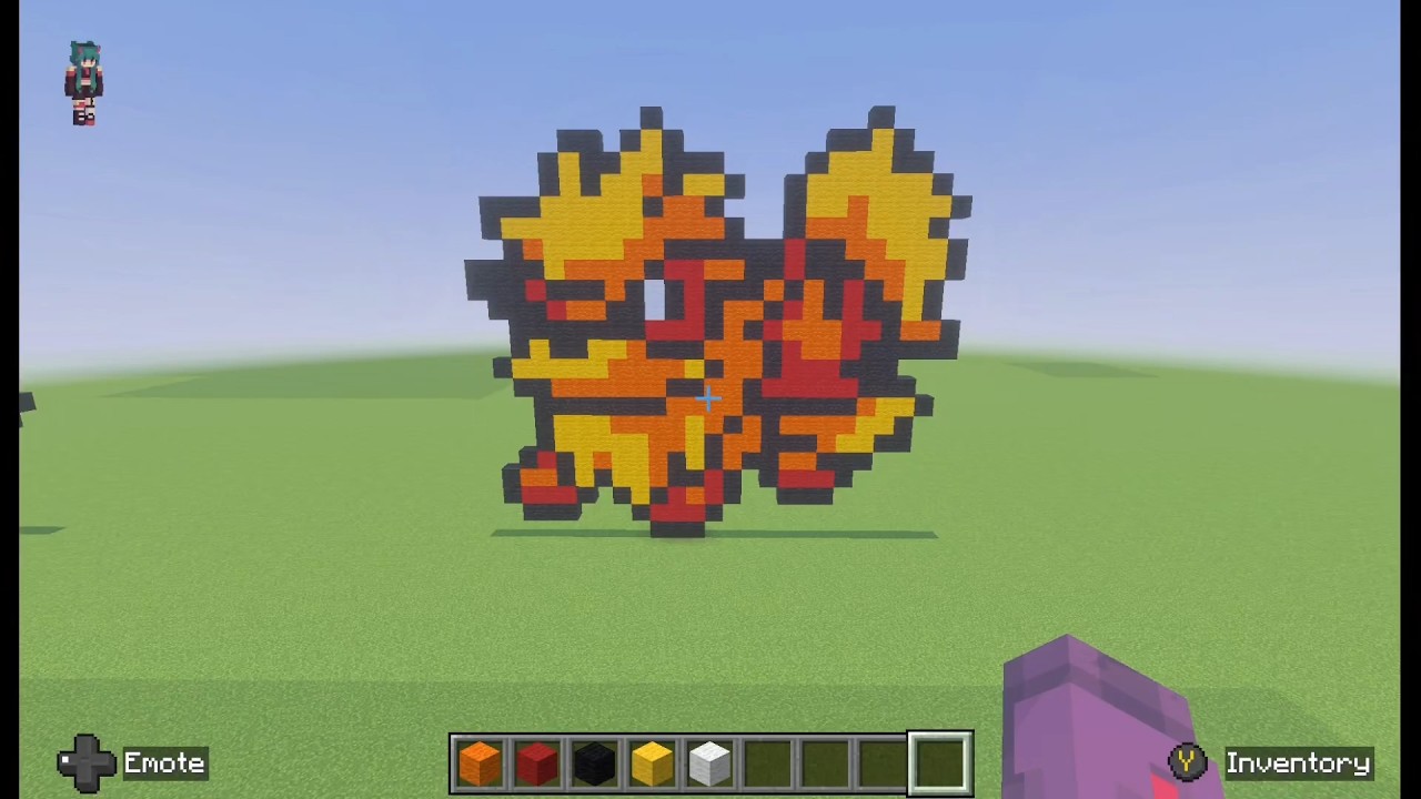 Minecraft Pixel Art Ep 59 - Arcanine Pokemon Sprite! - YouTube