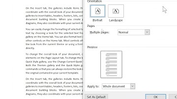 Page Margins, Orientation and Paper Size