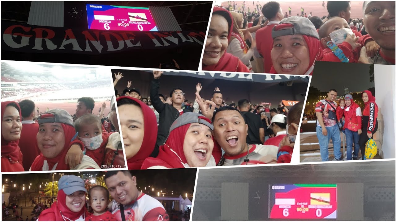 Keseruan Nonton Timnas Indonesia di laga persahabatan melawan Brunei Darussalam bersama keluarga.