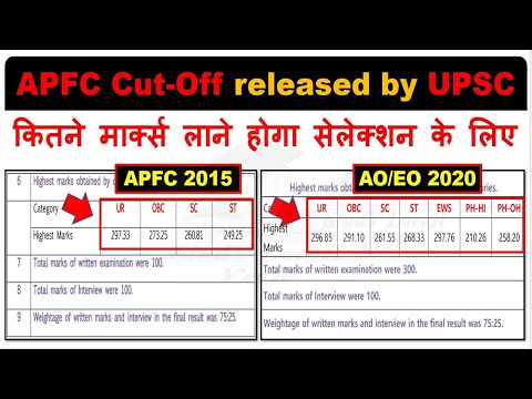 APFC Cut-Off released by UPSC