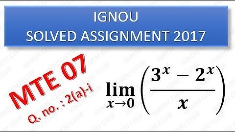 IGNOU Solved Assignment 2017 BSC (MTE- 07 | Q.No- 2a(i))