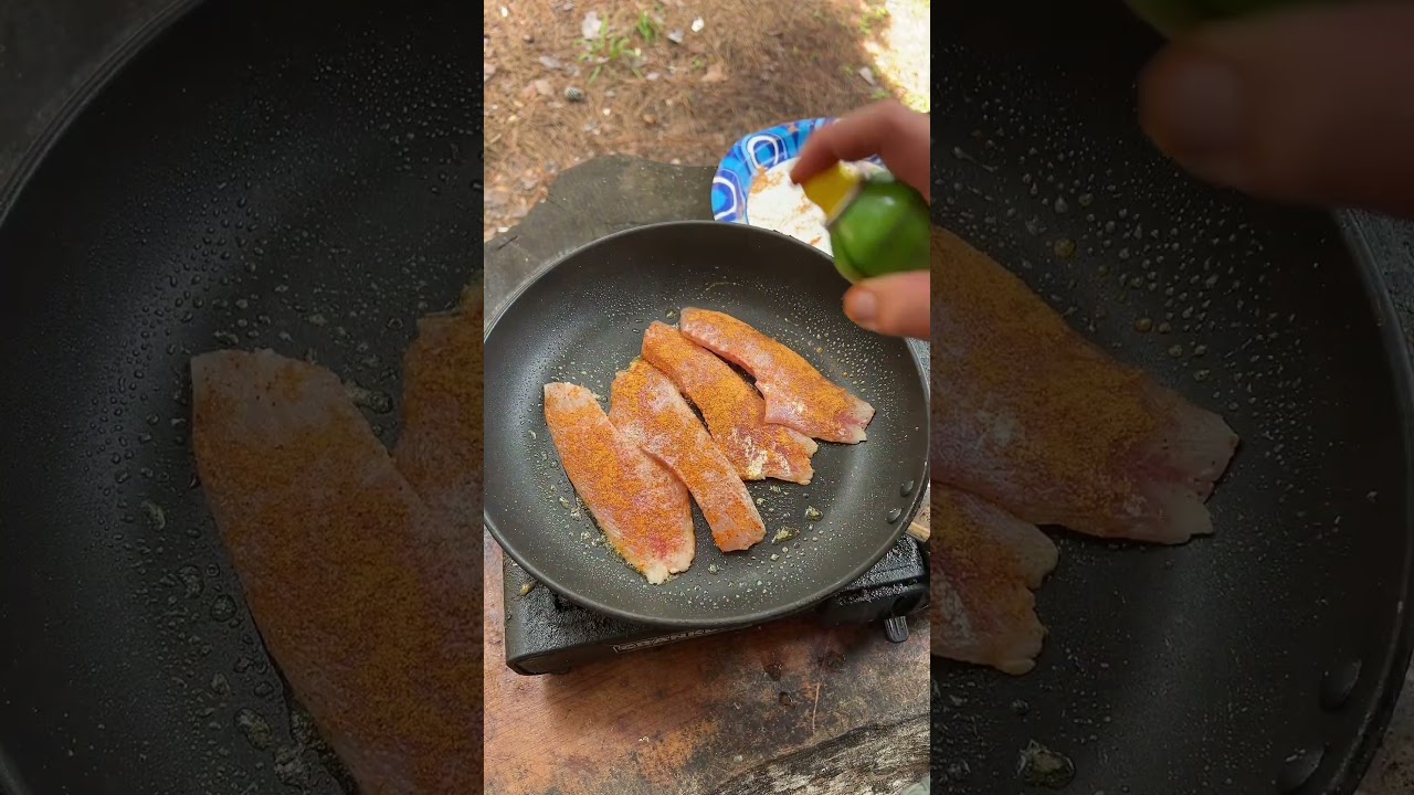 Cooking a bass crunch wrap #fishing #cooking #outdoors