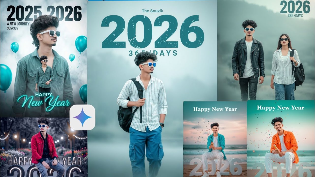 Google Gemini Al Boy's happy new year 2026Photo Editing | New Trending Ai Photo Editing Prompts 🔥